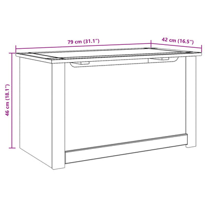 Caixa de arrumação com tampa Panama 79x42x46 cm pinho maciço