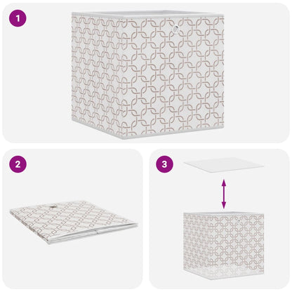 Caixas de arrumação dobráveis 4 pcs 32x32x32 cm TNT creme