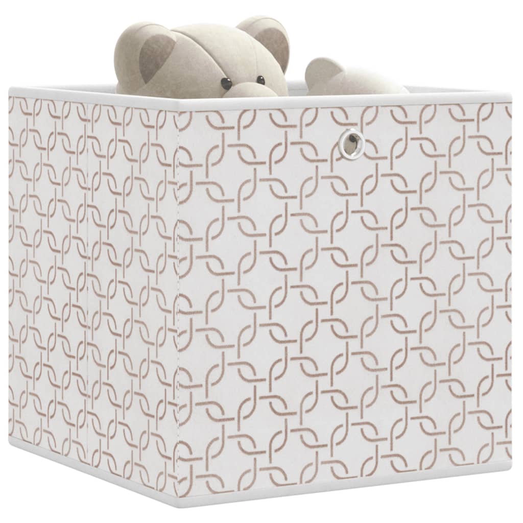 Caixas de arrumação dobráveis 4 pcs 32x32x32 cm TNT creme