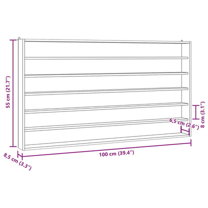 Armário expositor de parede com 6 prateleiras 100x8,5x55 cm