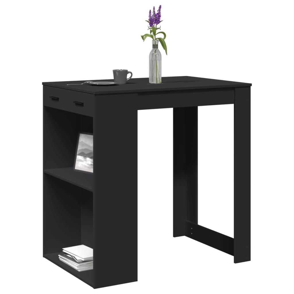 Mesa de bar 102x70x103,5 cm derivados de madeira preto