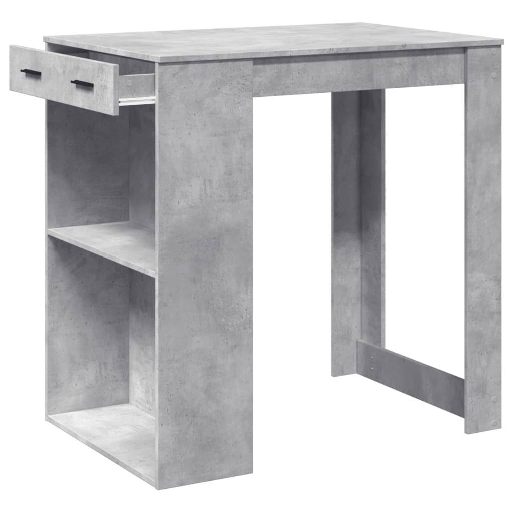 Mesa de bar 102x70x103,5 cm derivados madeira cinzento cimento