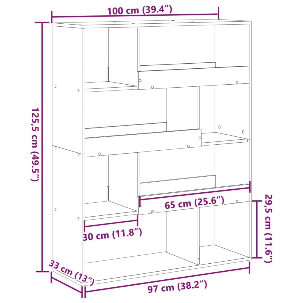 Estante 100x33x125,5 cm derivados de madeira branco