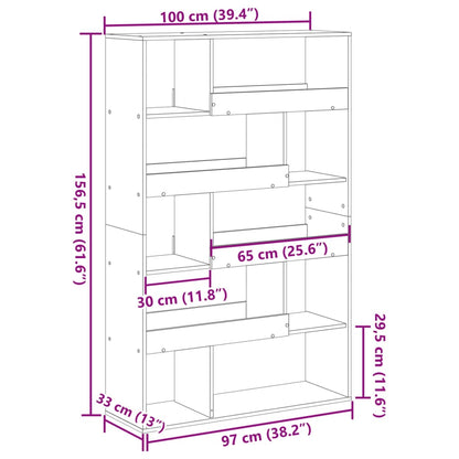 Estante 100x33x156,5 cm derivados de madeira cinzento sonoma