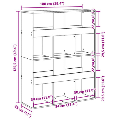 Estante 100x33x125,5 cm derivados de madeira cinzento sonoma