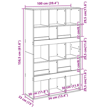 Estante 100x33x156,5 cm derivados de madeira cinzento sonoma