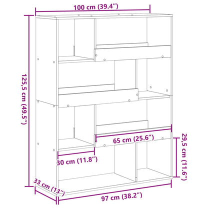 Divisória 100x33x125,5 cm derivados de madeira cinzento cimento