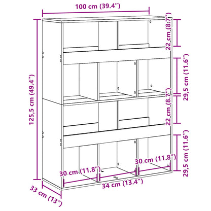 divisória 100x33x125,5 cm derivados de madeira cinzento sonoma