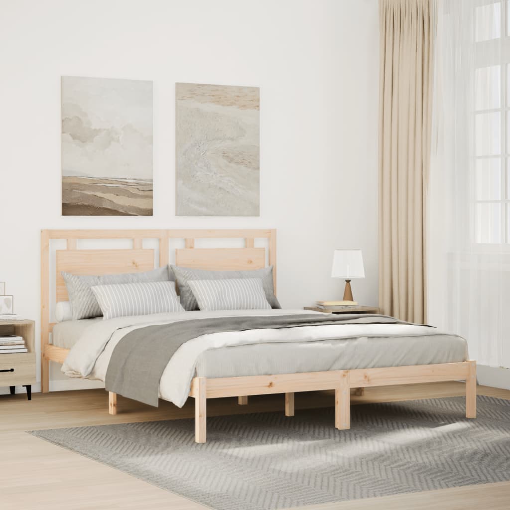 Cama extra longa sem colchão 140x210 cm madeira maciça