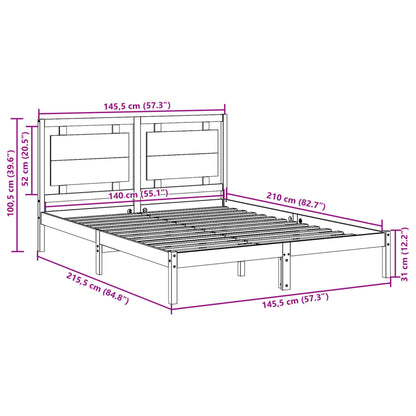 Cama extra longa sem colchão 140x210 cm madeira maciça