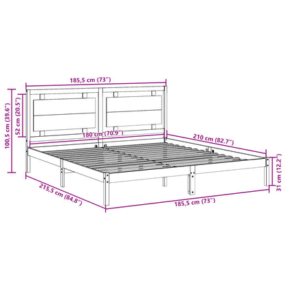 Cama extra longa sem colchão 180x210 cm madeira maciça