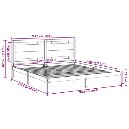 Cama extra longa sem colchão 200x210 cm madeira maciça