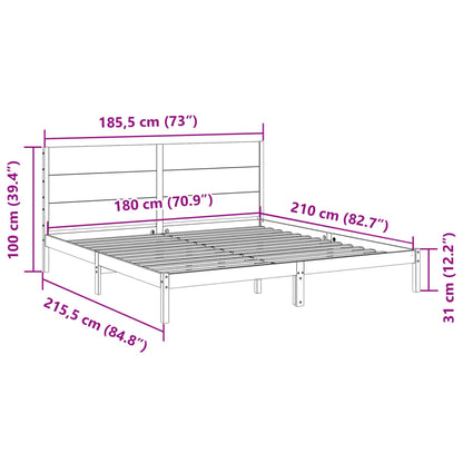 Cama extra longa sem colchão 180x210 cm madeira maciça