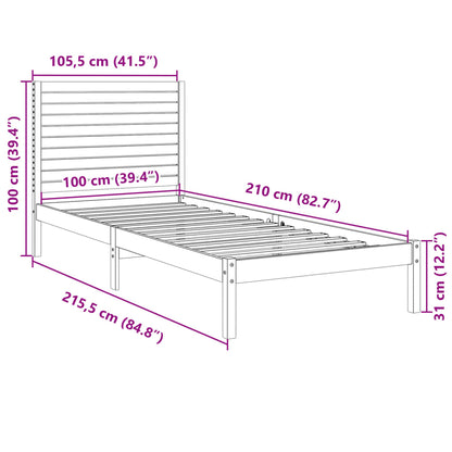 Cama extra longa sem colchão 100x210 cm madeira maciça