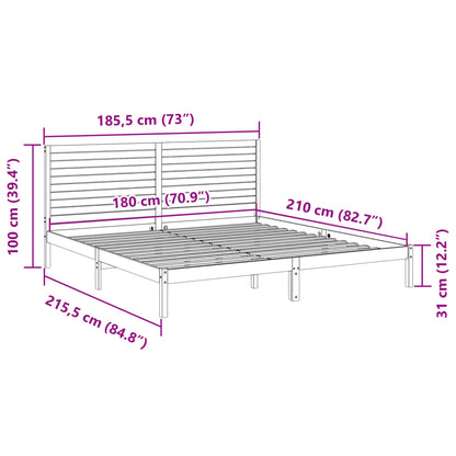 Cama extra longa sem colchão 180x210 cm madeira maciça