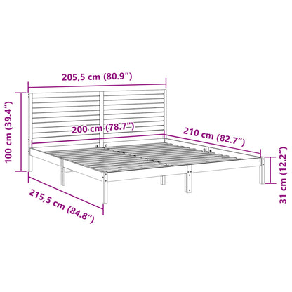 Cama extra longa sem colchão 200x210 cm madeira maciça