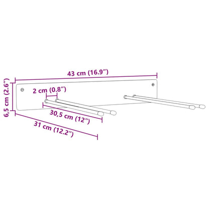 Suportes de parede p/ ferramentas de jardim 4 pcs aço preto