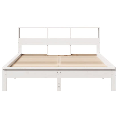 Cama sem colchão 140x190 cm madeira de pinho maciça branco