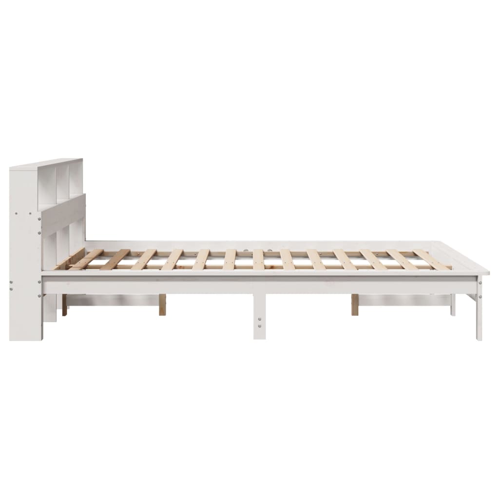 Cama sem colchão 140x190 cm madeira de pinho maciça branco