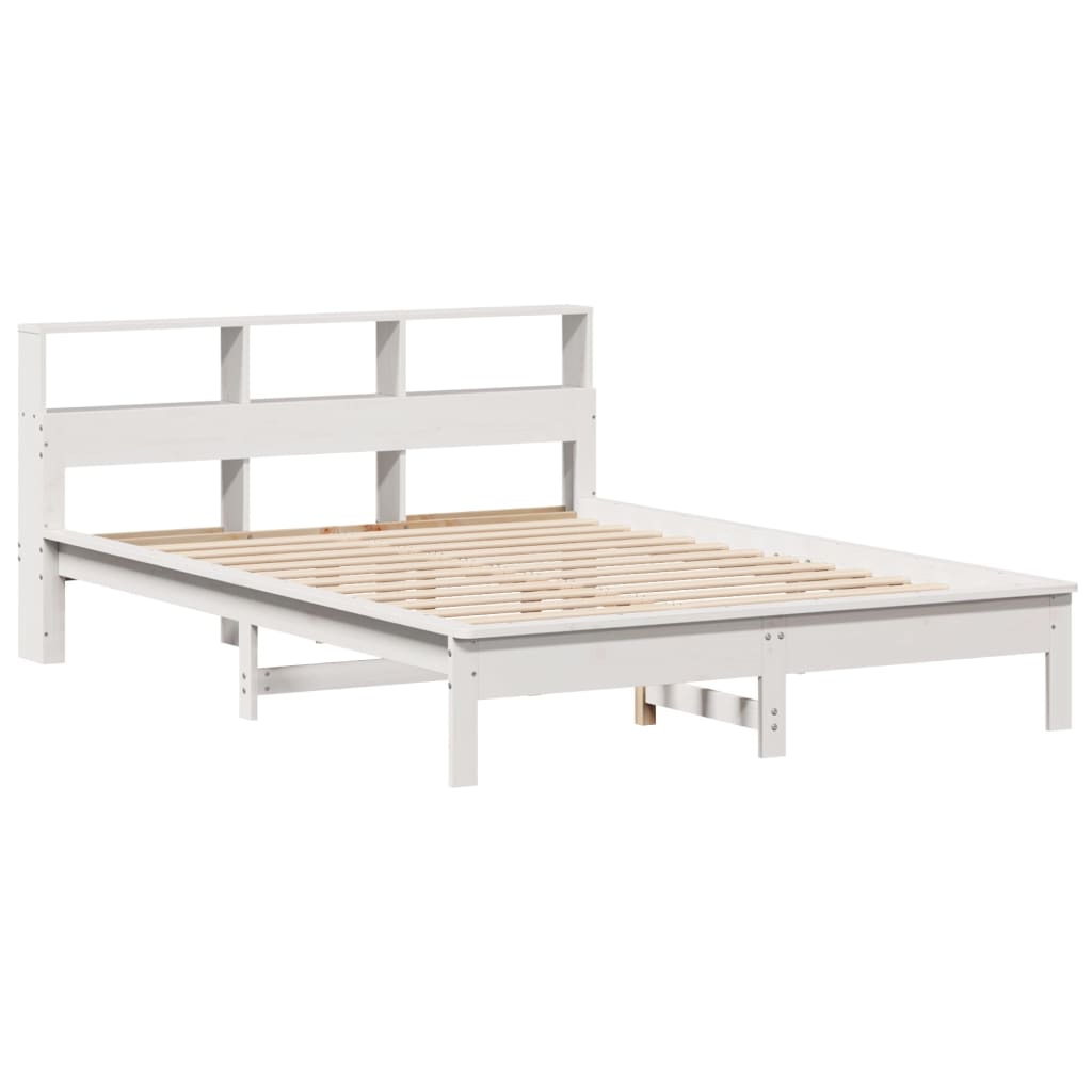 Cama sem colchão 135x190 cm madeira de pinho maciça branco