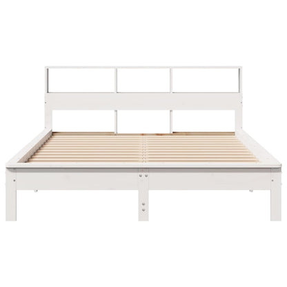 Cama sem colchão 135x190 cm madeira de pinho maciça branco