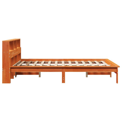 Cama sem colchão 135x190 cm madeira pinho maciça castanho-mel