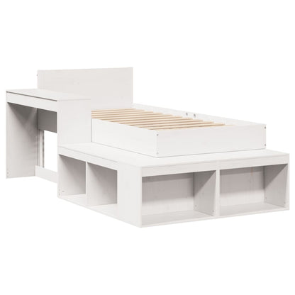 Cama Steve - Sem Colchão - 75x190 cm - Madeira de Pinho Maciça - Cor Branco