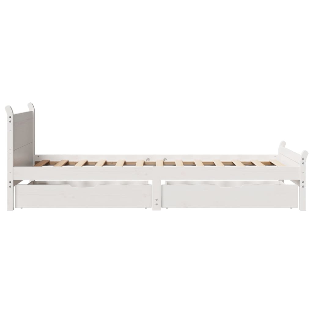 Cama sem colchão 90x190 cm madeira de pinho maciça branco