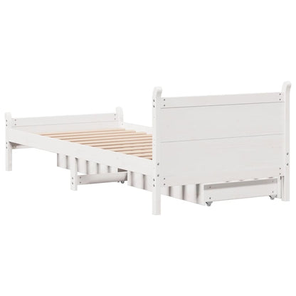 Cama sem colchão 90x190 cm madeira de pinho maciça branco