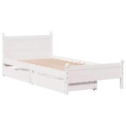 Cama sem colchão 75x190 cm madeira de pinho maciça branco