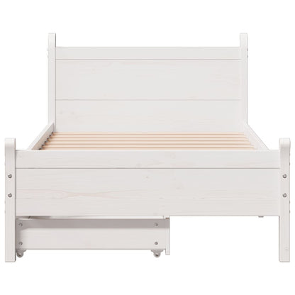 Cama sem colchão 75x190 cm madeira de pinho maciça branco