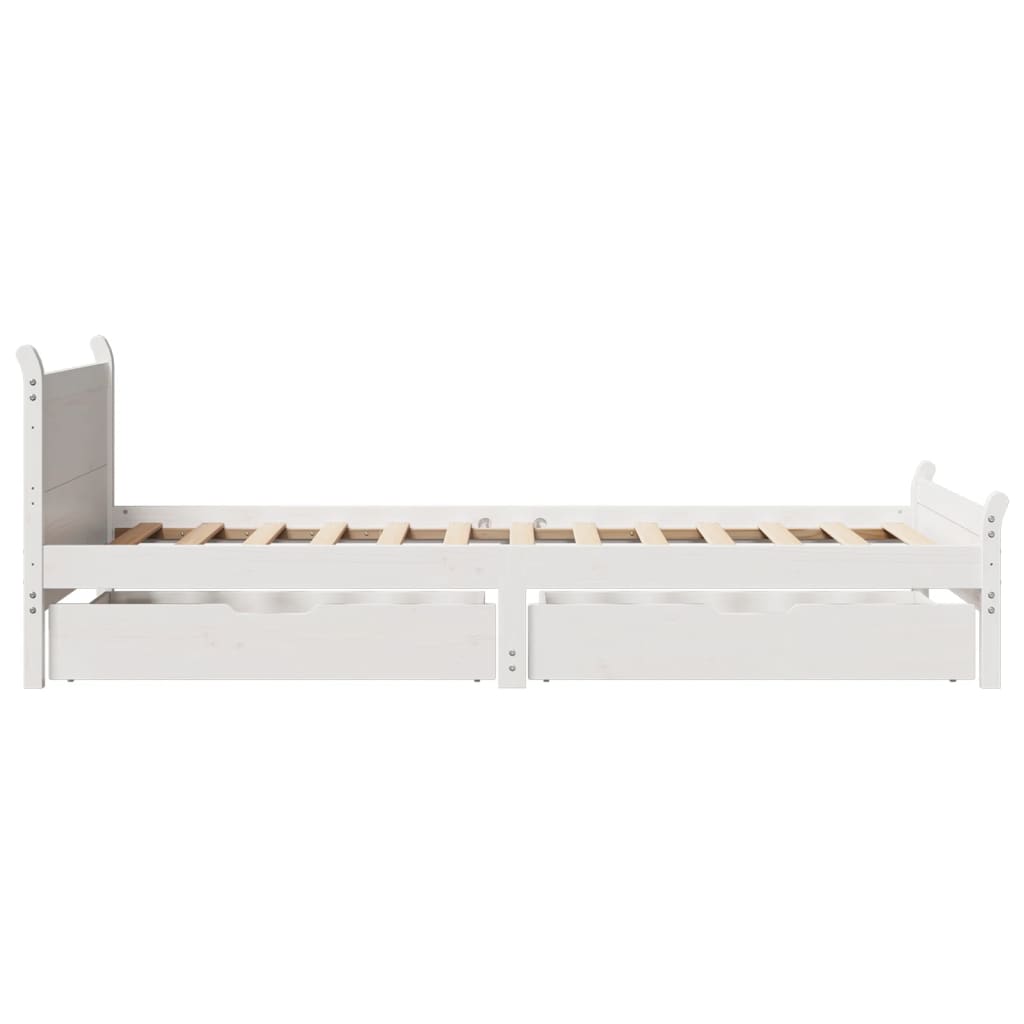 Cama sem colchão 75x190 cm madeira de pinho maciça branco