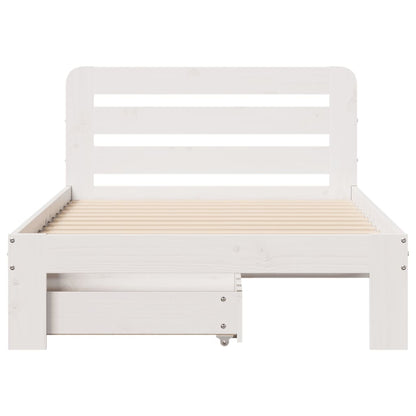 Cama sem colchão 75x190 cm madeira de pinho maciça branco