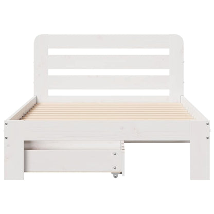 Cama sem colchão 90x190 cm madeira de pinho maciça branco