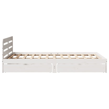 Cama sem colchão 140x190 cm madeira de pinho maciça branco