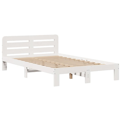 Cama com estante sem colchão 120x200 cm pinho maciço branco