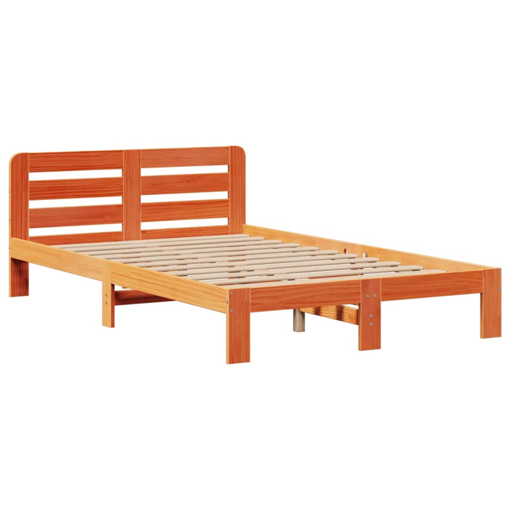 Cama com estante sem colchão 135x190 cm pinho maciço