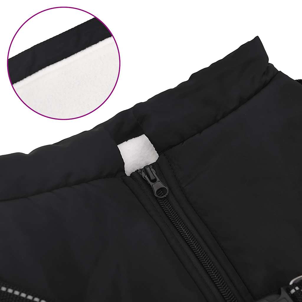 casaco para cães com arnês impermeável reflexivo preto 5XL