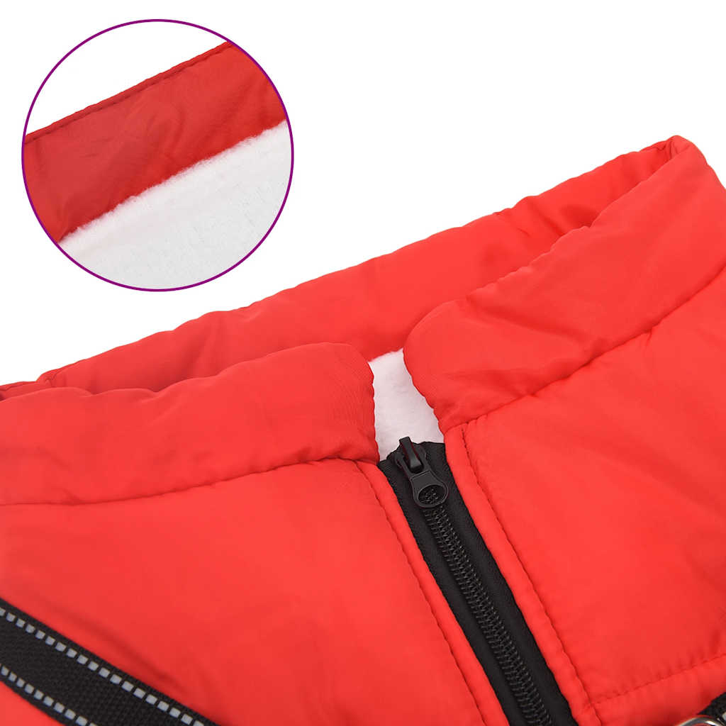 casaco para cães com arnês impermeável reflexivo vermelho 3XL