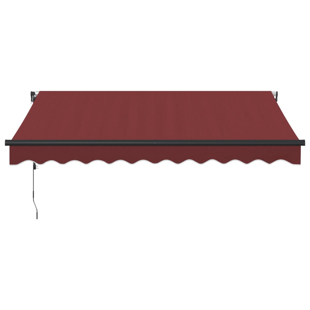 Toldo retrátil automático com luzes LED 300x250 cm bordô