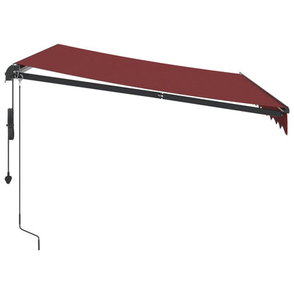 Toldo retrátil automático com luzes LED 300x250 cm bordô