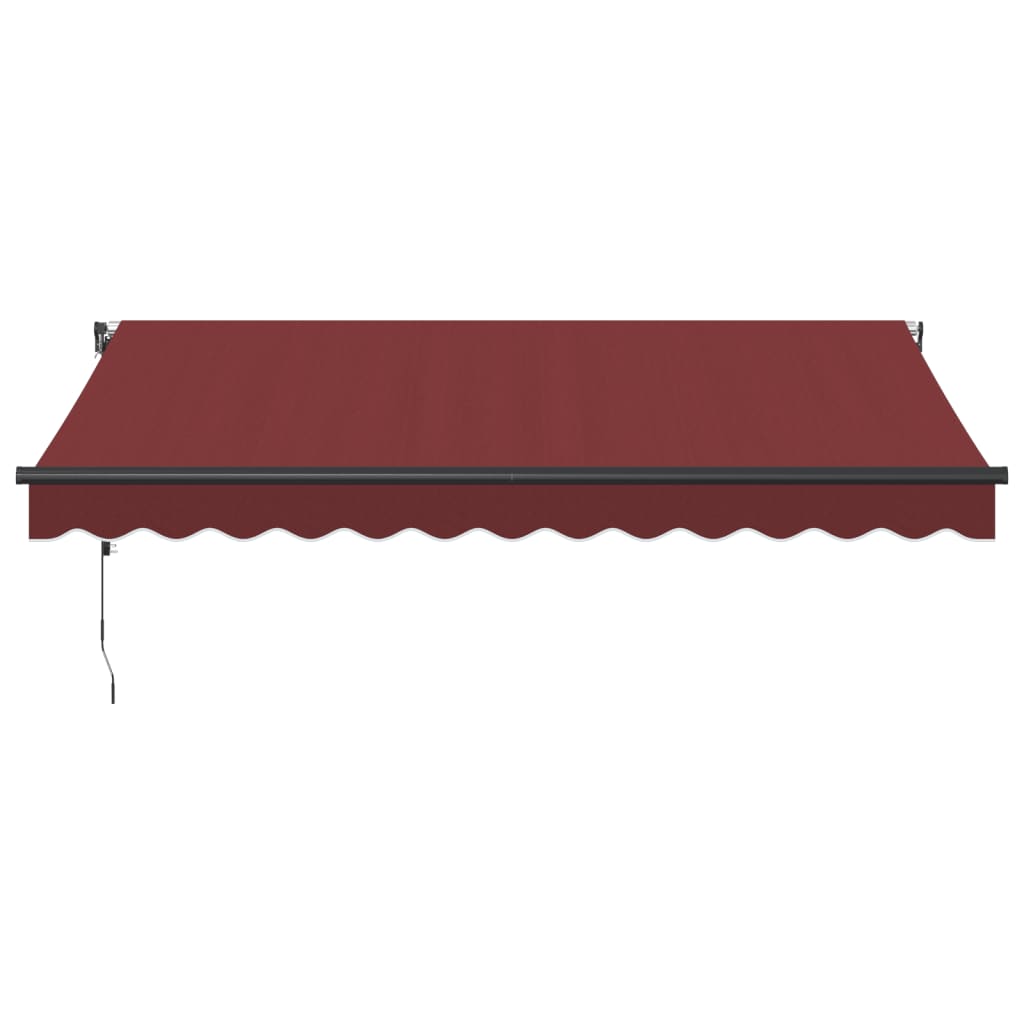 Toldo retrátil automático com luzes LED 350x250 cm bordô