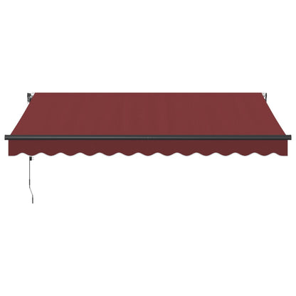 Toldo retrátil automático com luzes LED 350x250 cm bordô