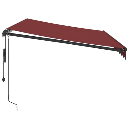 Toldo retrátil automático com luzes LED 350x250 cm bordô