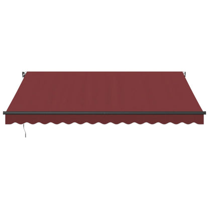 Toldo retrátil manual com luzes LED 400x300 cm bordô