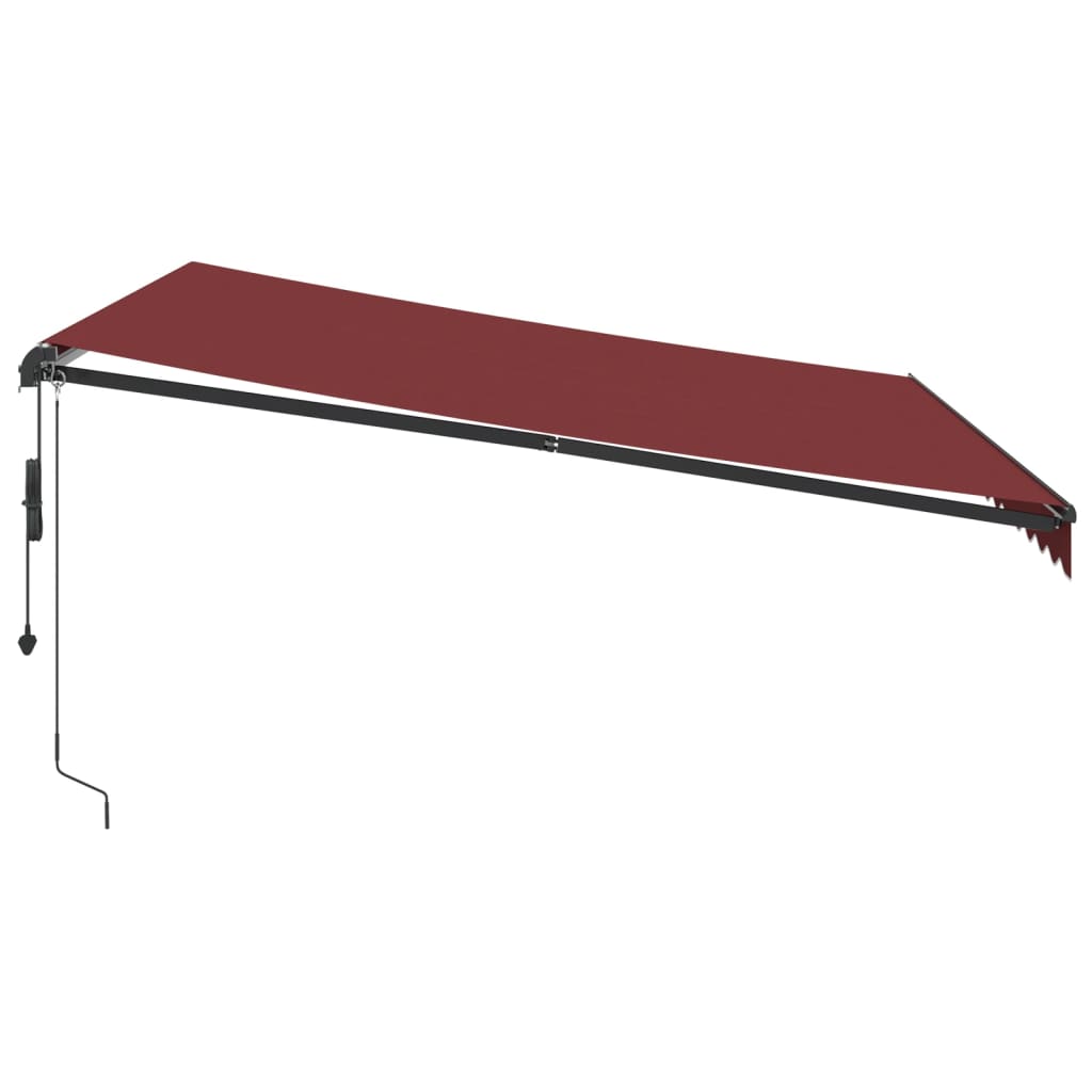 Toldo retrátil automático com luzes LED 400x300 cm bordô