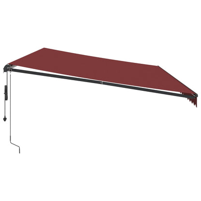 Toldo retrátil automático com luzes LED 600x300 cm bordô