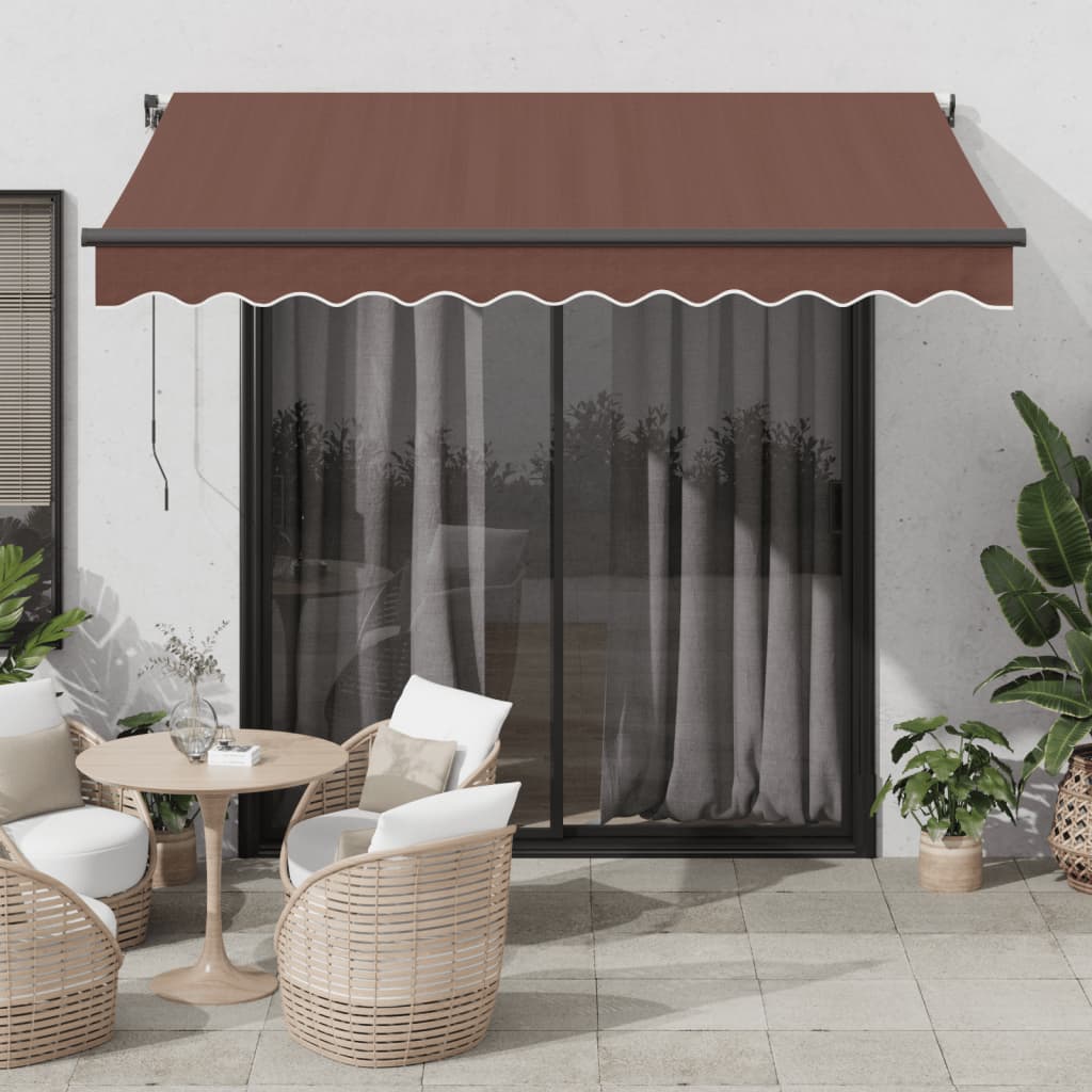 Toldo retrátil automático 300x250 cm castanho