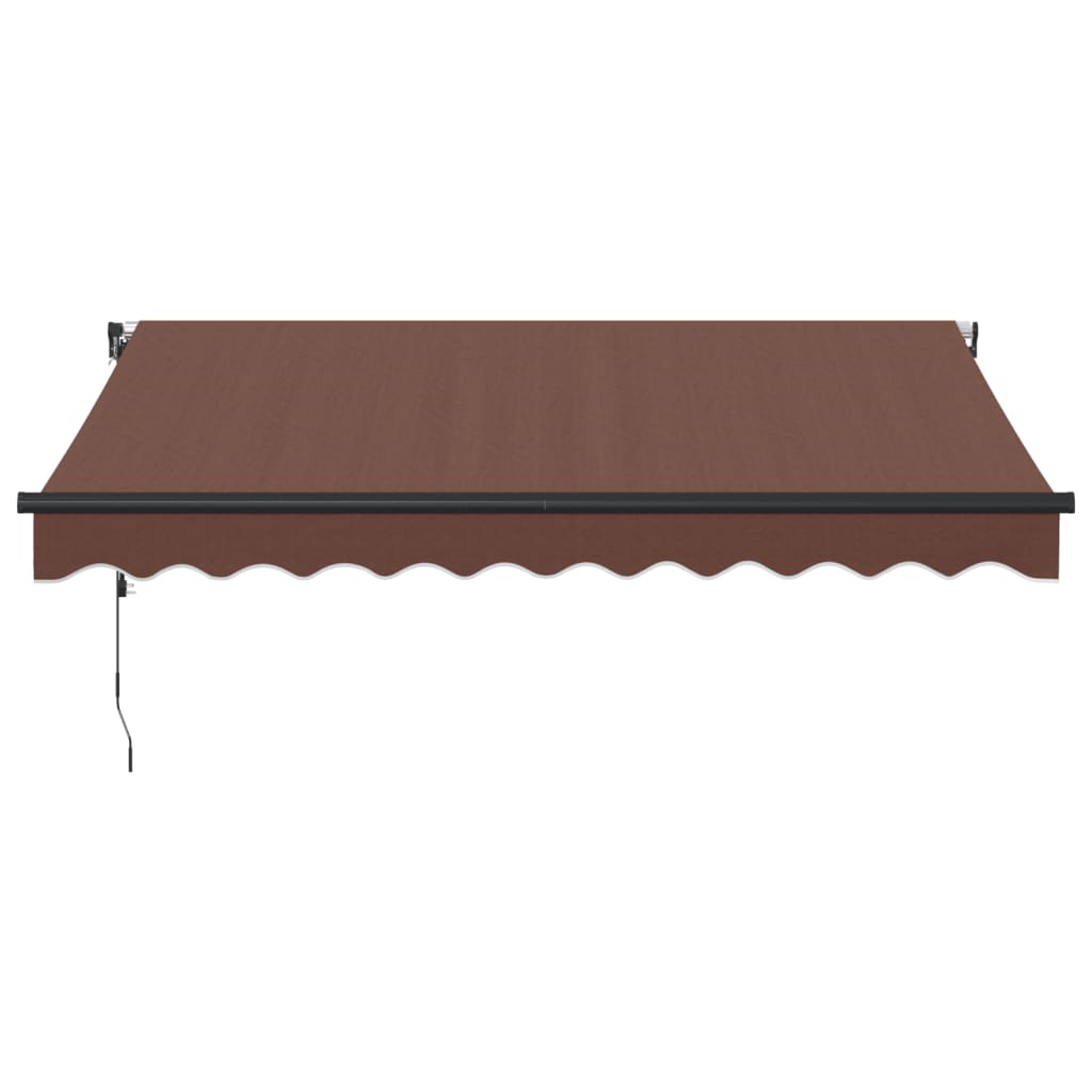 Toldo retrátil automático com luzes LED 300x250 cm castanho