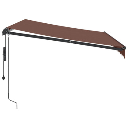 Toldo retrátil automático com luzes LED 300x250 cm castanho